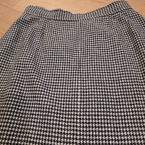 VTG Evan-Picone Saks Fifth Avenue Houndstooth Wool Pencil Skirt Black White 8P - Picture 2 of 11